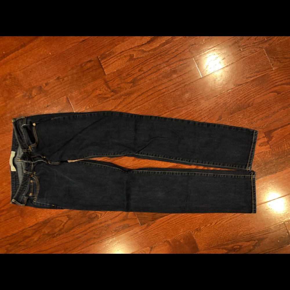 Dark blue straight leg Abercrombie and Fitch jeans